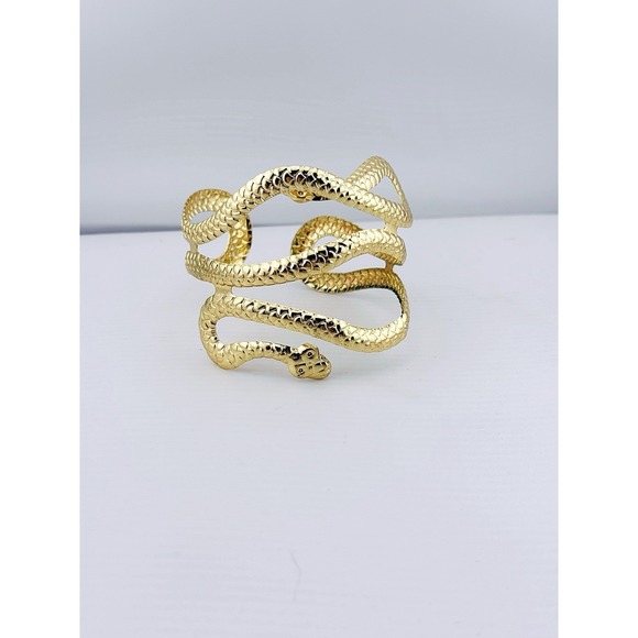 The Unbranded Brand Jewelry - Snake Gold Tone Bangle Cuff Bracelet In Size 8 1/4.